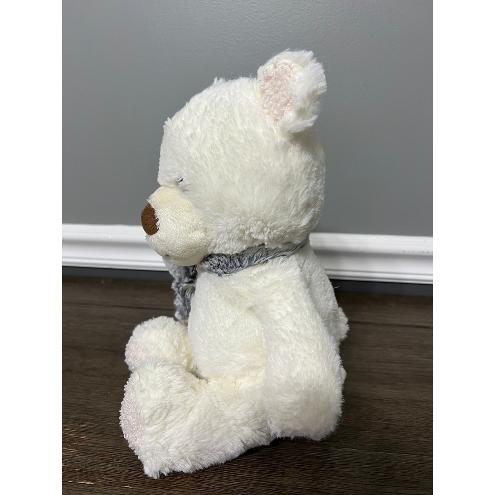Animal Adventure Cream Teddy Bear Comfort Cuddles Plush Gray Scarf Stuffed Toy - Picture 2 of 5